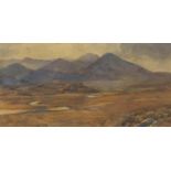 Mountainous landscape, late 19th century watercolour, bearing an indistinct monogram possibly JLS,