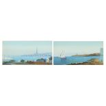 Joseph Galea - Maltese coastal scenes, pair of signed gouaches, mounted and framed, each 17.5cm x