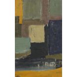 Abstract composition, oil on board, bearing an indistinct signature possibly Stad, mounted and