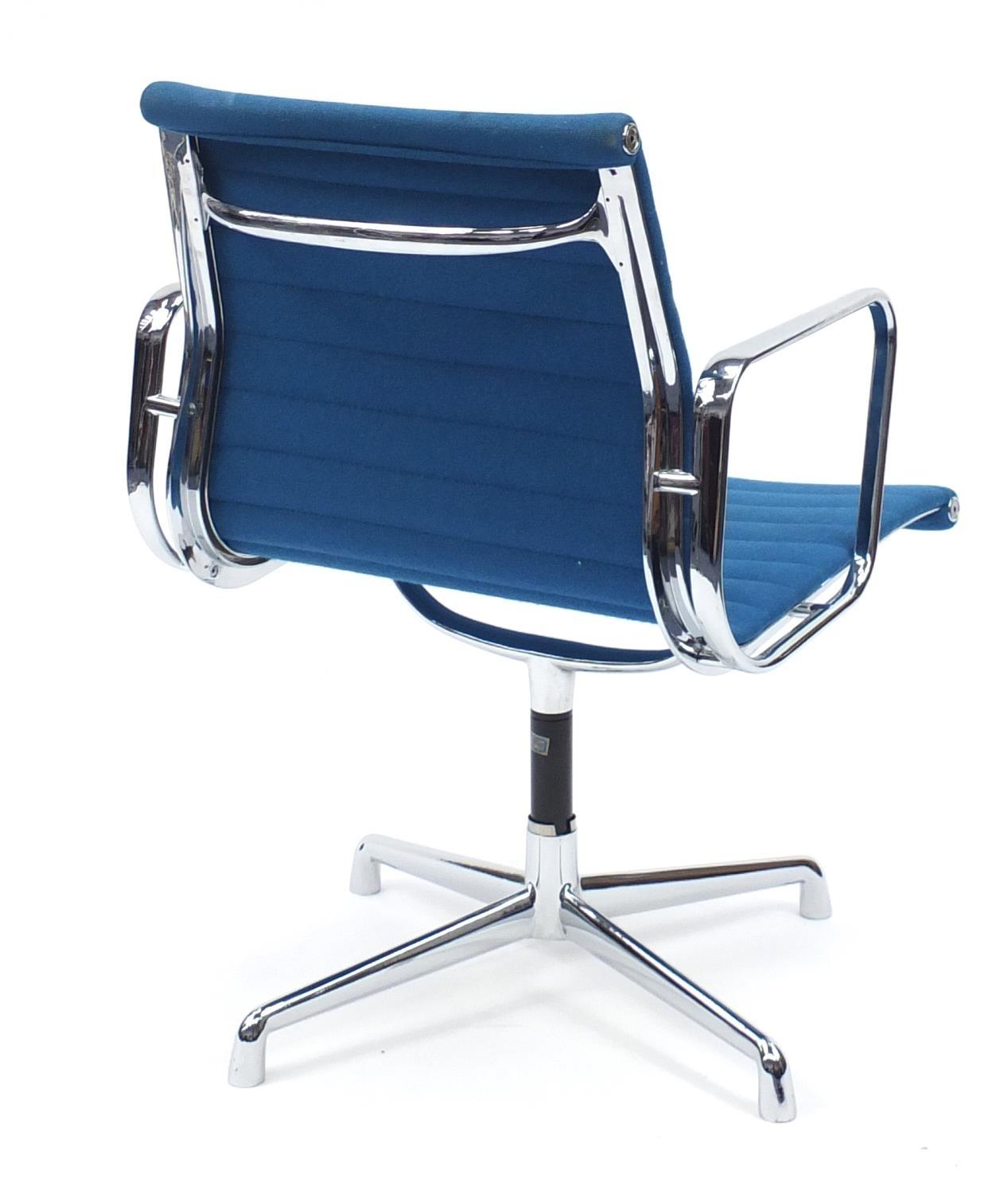 Charles and Ray Eames EA107 design desk chair with turquoise upholstery, 82cm high :For Further - Image 4 of 4
