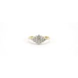 18ct gold diamond cluster ring, size N, 3.1g :For Further Condition Reports Please Visit Our