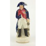 Victorian hand painted Staffordshire pottery figure of Napoleon Bonaparte, 20cm high :For Further