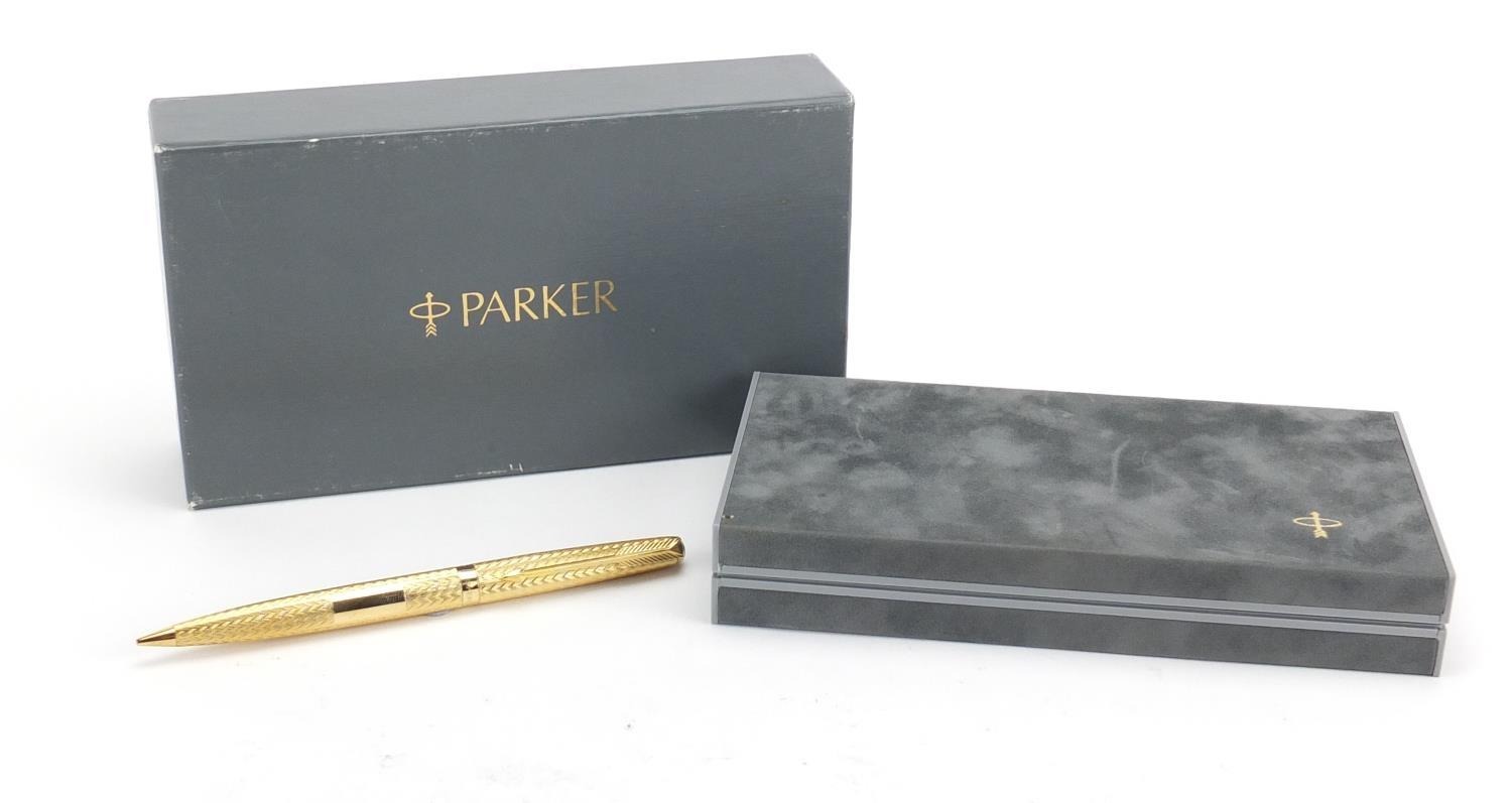 Parker 61 18ct gold propelling pencil with fitted case and box, 30.4g :For Further Condition Reports