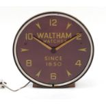 Waltham Watches advertising electric clock with illuminated bar and Arabic numerals, 40.5cm in