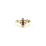 9ct gold ruby and diamond ring, size L, 1.9g :For Further Condition Reports Please Visit Our