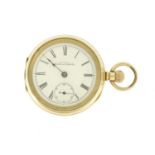 Gentleman's gold plated Waltham open face pocket watch, the movement numbered 7964222, 5.5cm in