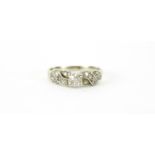 Unmarked white gold diamond ring, size Q, 4.2g :For Further Condition Reports Please Visit Our