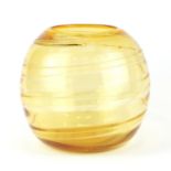 Large Webb amber glass vase having a swirling design, 24cm high :For Further Condition Reports