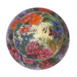 Victorian glass plafonnier decorated with flowers, 35cm in diameter :For Further Condition Reports