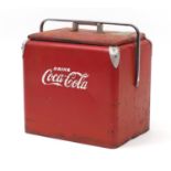 Vintage Coca Cola ice cooler, 48cm H x 49cm W x 33cm D : For Further Condition Reports or to Bid