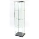 Illuminated glass shop display case and key, 163cm H x 43cm W x 37cm D : For Further Condition