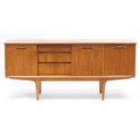 Vintage Jentique teak sideboard with two sliding doors, three drawers and a drop down door, 75cm H x