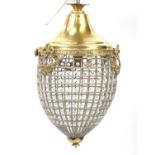 Ornate gilt metal and glass bag chandelier, 60cm high : For Further Condition Reports or to Bid Live