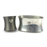 Two Dom Pérignon champagne metal ice buckets, the largest 39.5cm wide : For Further Condition