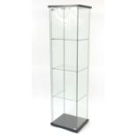 Illuminated glass shop display case and key, 163cm H x 43cm W x 37cm D : For Further Condition