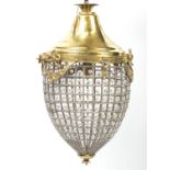 Ornate gilt metal and glass bag chandelier, 60cm high : For Further Condition Reports or to Bid Live