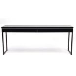 Black high gloss console table with two drawers, 74cm H x 180cm W x 40cm D : For Further Condition