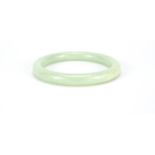 Chinese green jade bangle, 8cm in diameter, 46.0g :For Further Condition Reports Please Visit Our