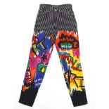 Pair of vintage Versace graffiti trousers, size 31 45 :For Further Condition Reports Please Visit