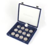Thirteen silver proof Golden Jubliee coins, some with certificates including a Coronation coach