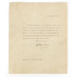 David Lloyd George ink signature on a printed letter from 10 Downing Street, dated 20th May
