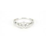 9ct white gold cubic zirconia ring, size P, 1.6g :For Further Condition Reports Please Visit Our