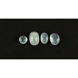 Four loose aquamarines, sizes 7.08ct, 4.03ct, 3.45ct and 2.62ct :For Further Condition Reports