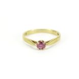 9ct gold ruby solitaire ring, size L, 1.4g :For Further Condition Reports Please Visit Our