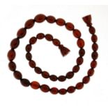 Cherry amber coloured bead necklace, 46cm in length, 22.0g :For Further Condition Reports Please