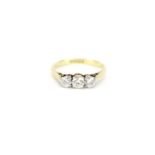 18ct gold diamond three stone ring, size O, 3.0g :For Further Condition Reports Please Visit Our