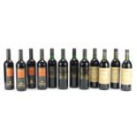 Twelve bottles of red wine comprising four bottles of 1998 Le XV Du President, 1994 Castillo and