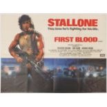 Vintage First Blood UK quad film poster, printed by Lonsdale and Bartholomew :For Further