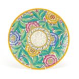 Crown Ducal Persian rose wall plaque by Charlotte Rhead, factory marks to the reverse and numbered