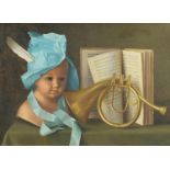 Gerald Norden - Little Boy Blue, oil on board, labels verso, framed, 35cm x 25cm :For Further