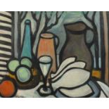 After Markey Robinson - Still life, Irish school oil on board, framed, 50cm x 40cm :For Further