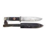 German Military interest dagger with scabbard, impressed marks to the steel blade, 25.5cm in