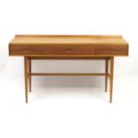 Vintage Scandinavian teak console table with three drawers, 73cm H x 137cm W x 46cm D :For Further