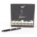 Montblanc Frederic Chopin platinum line fountain pen with 14k gold nib and fitted case, serial