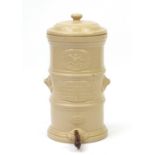 Victorian stoneware gold medal rapid water filter by G Cheavins, 60cm high :For Further Condition