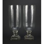 Pair of large Georgian style cut glass vases, each 40cm high :For Further Condition Reports Please