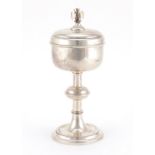 Victorian silver Communion cup and cover with gilt interior by Frederick Dendy Wray, London 1903,