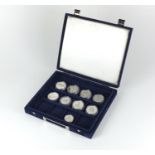 Nine European football championship '96 silver proof coins with certificates including Wembley
