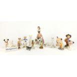 Collectable china including hand painted Goebel figures, a Russian USSR horse, Goebel piggy bank,