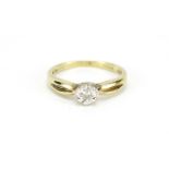9ct gold diamond solitaire ring, size M, 2.0g :For Further Condition Reports Please Visit Our