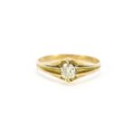 9ct gold diamond solitaire ring, indistinct marks to the band, size Q, 2.4g :For Further Condition