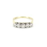 18ct gold diamond five stone ring, size R, 3.3g :For Further Condition Reports Please Visit Our