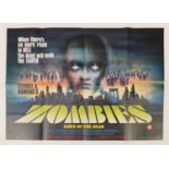 Vintage Zombies Dawn of the Dead UK quad film poster, printed by Broomhead :For Further Condition