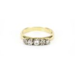 18ct gold diamond five stone ring, size T, 5.3g :For Further Condition Reports Please Visit Our