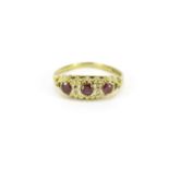 9ct gold ruby and diamond ring, size O, 1.7g :For Further Condition Reports Please Visit Our