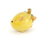 Chinese porcelain yellow glazed peach water dropper, 10cm in length :For Further Condition Reports